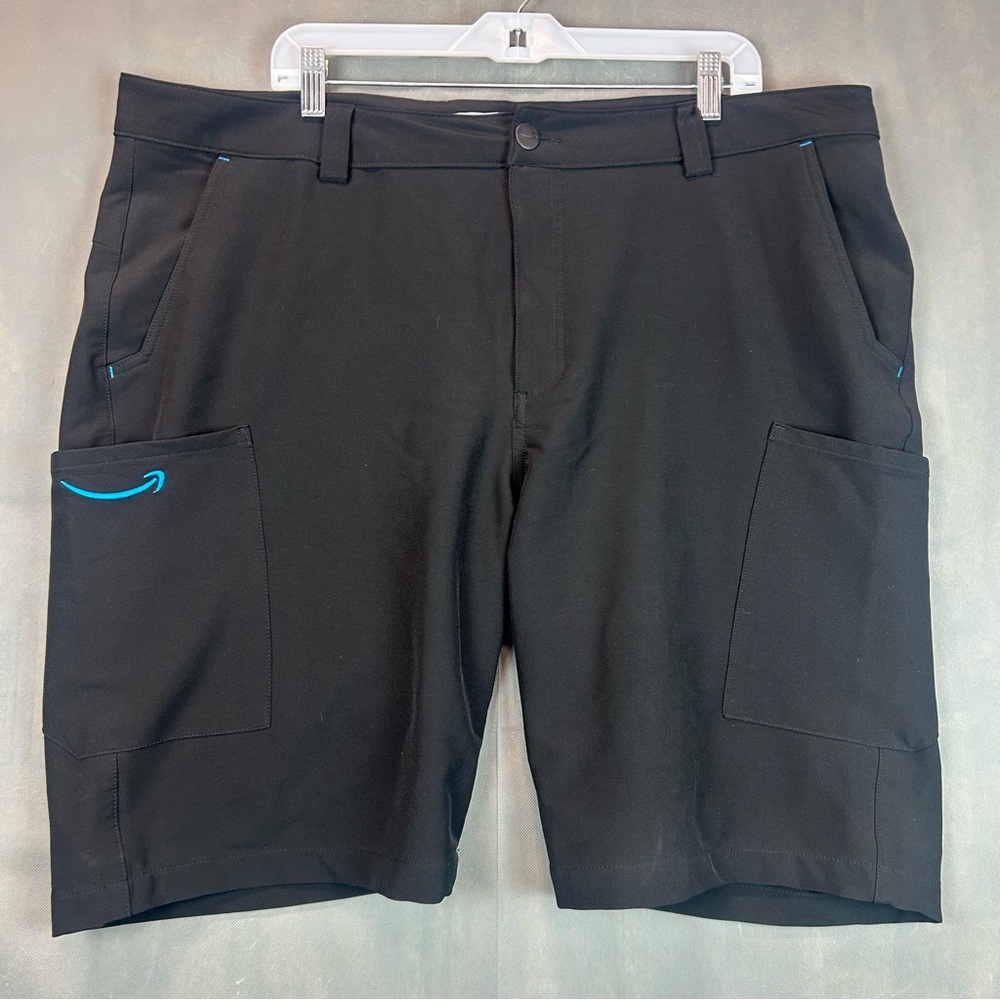 Amazon Luly Yang Delivery Cargo Shorts Mens Black Stretch Branded Size XXL